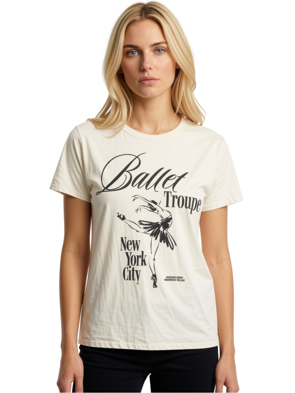 Zoe + Liv Cream Ballet Troupe Graphic Short Sleeve Tee